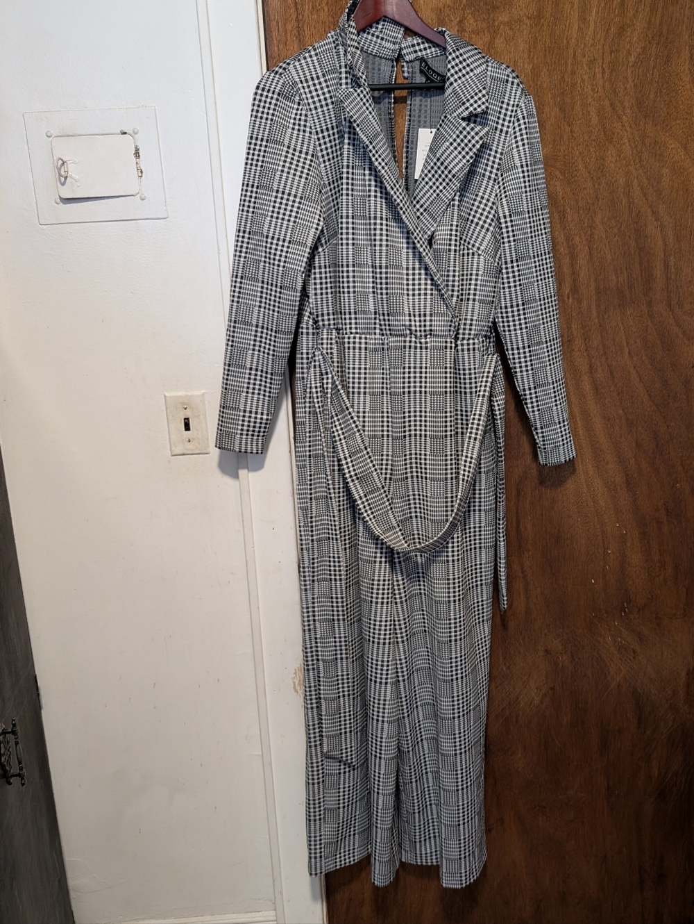Eloquii One Piece Black And White Plaid Jumpsuit Brand New Never Worn Size 18